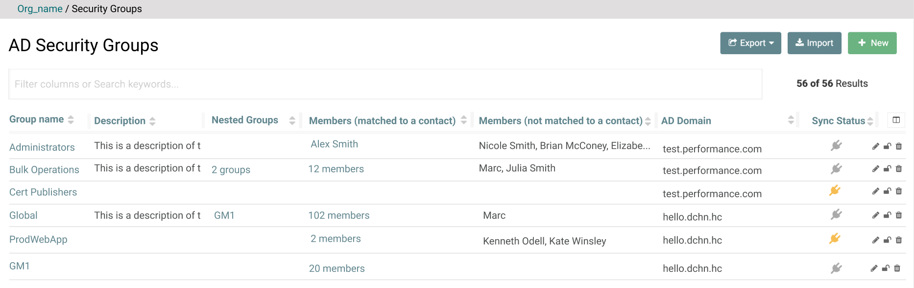 Active Directory (AD) Security Groups